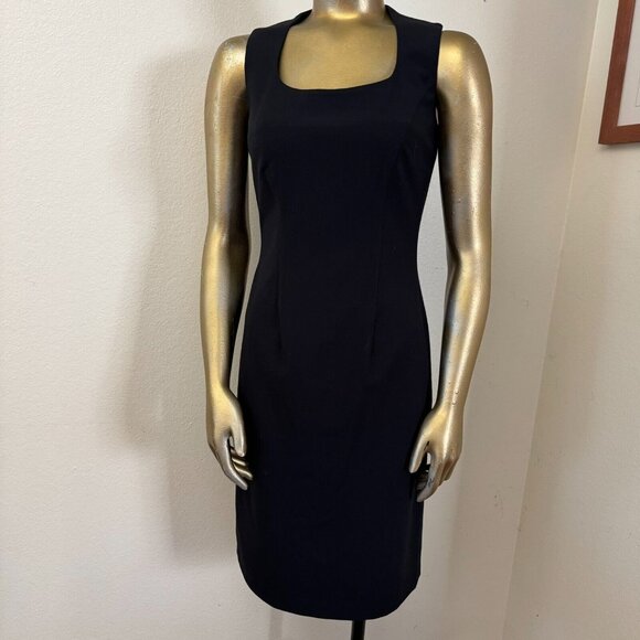 The Limited Stretch Sleeveless Womens Sheath Dress V-Neck Solid Size 0 Black - Picture 1 of 10